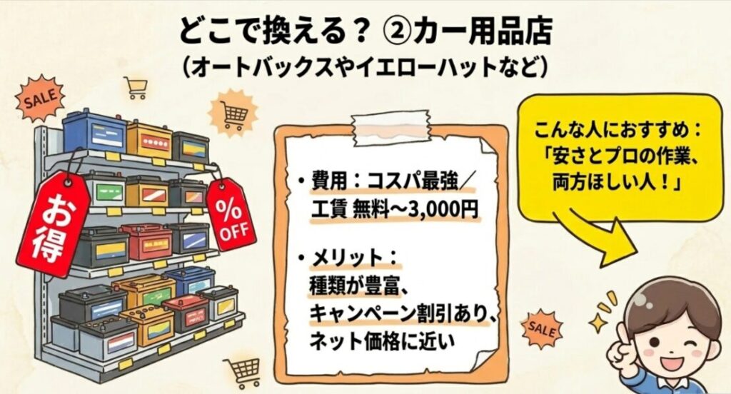 オートバックスで交換した場合の費用　フリード　GT系