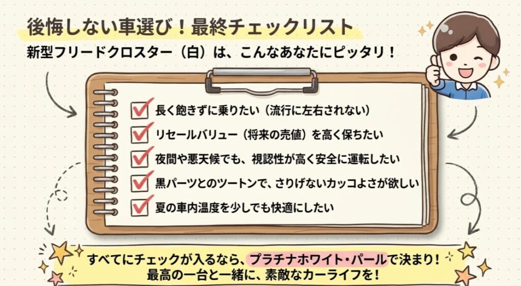 新型フリードクロスターの白が人気色である理由と選ばれる魅力