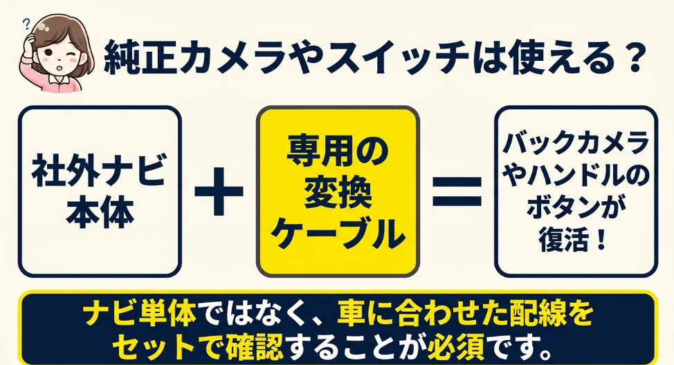 新型フリードGT系で社外ナビと純正バックカメラやステアリングスイッチを連携する仕組み