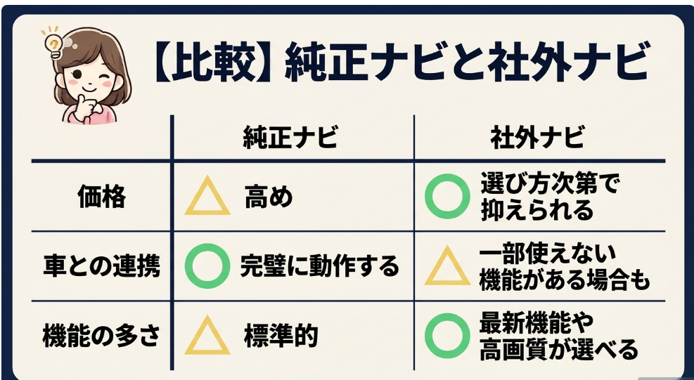 新型フリードGT系の純正ナビと社外ナビを価格・車両連携・機能で比較