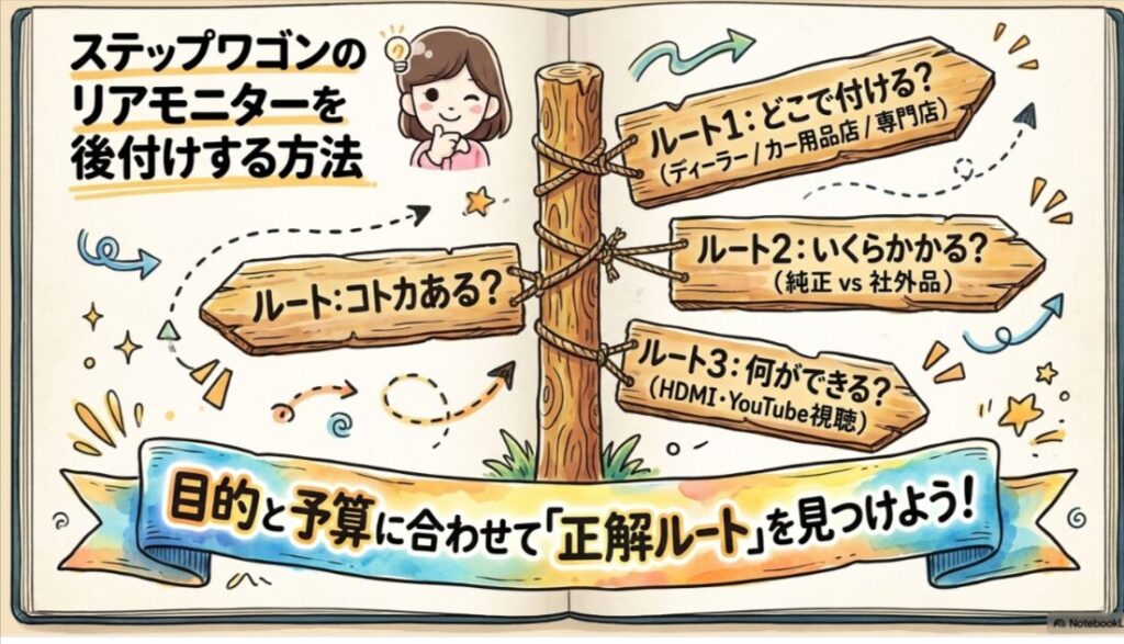 ステップワゴンのリアモニターを後付けする方法