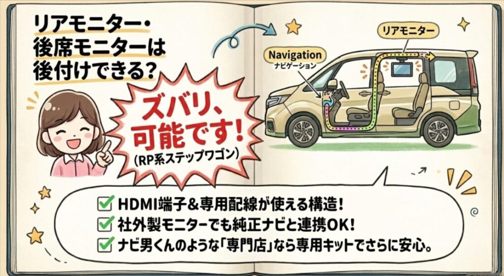 アモニター・後席モニターは後付けできる？