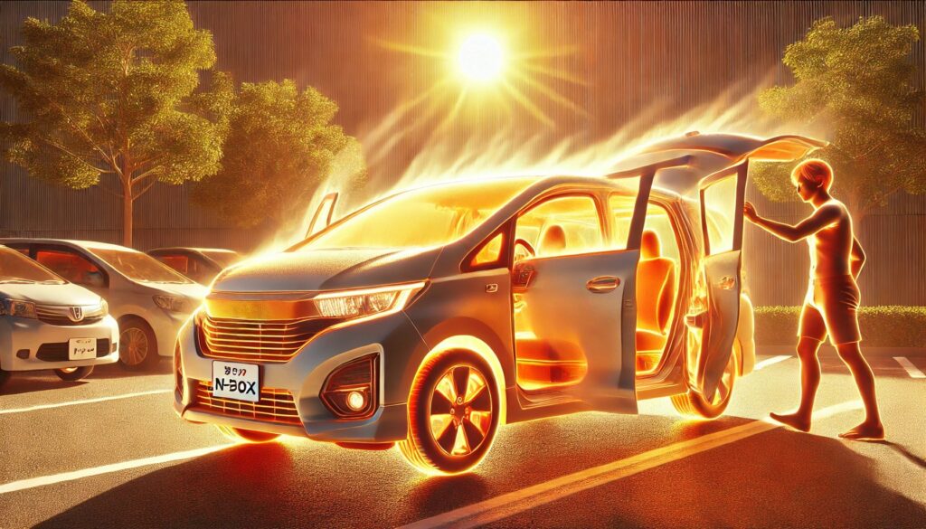 真夏の炎天下駐車による車内温度上昇対策