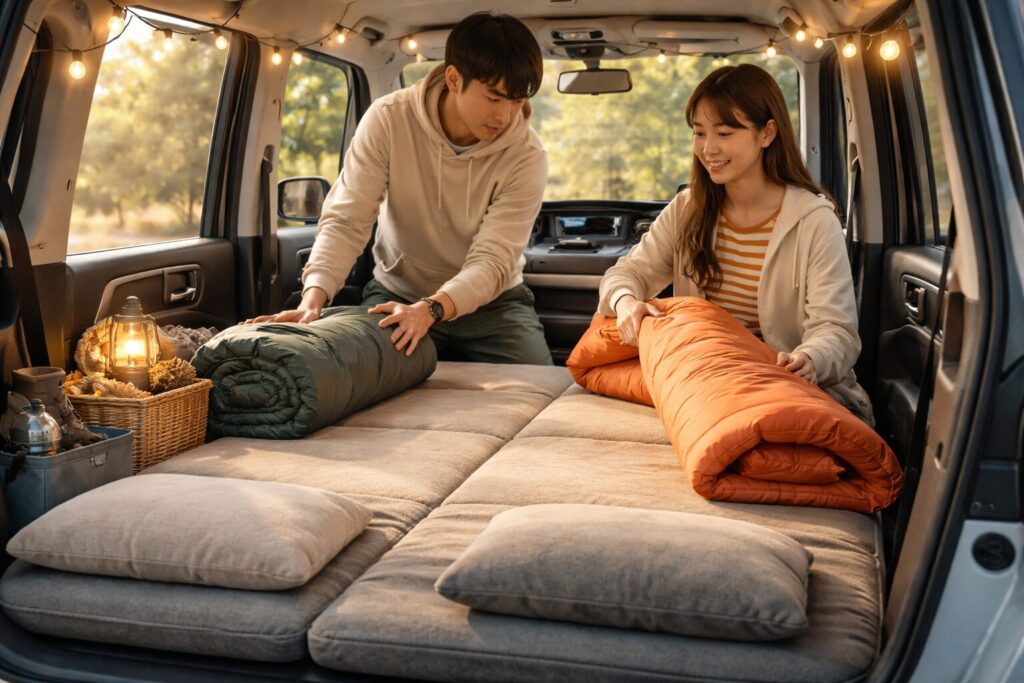 車中泊マット選びと寝袋