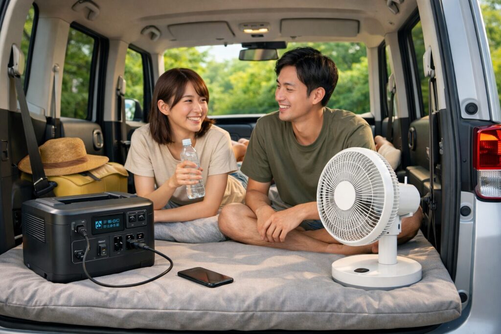 ポータブル電源と扇風機