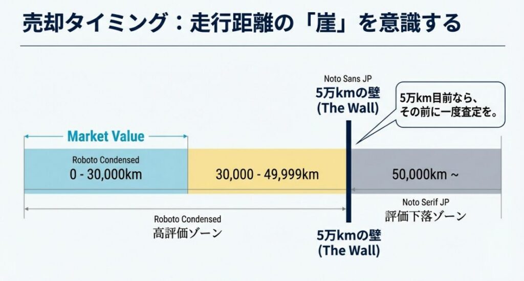 走行距離5万km前に売却