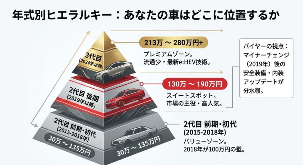 フリード　年式別の買取価格目安