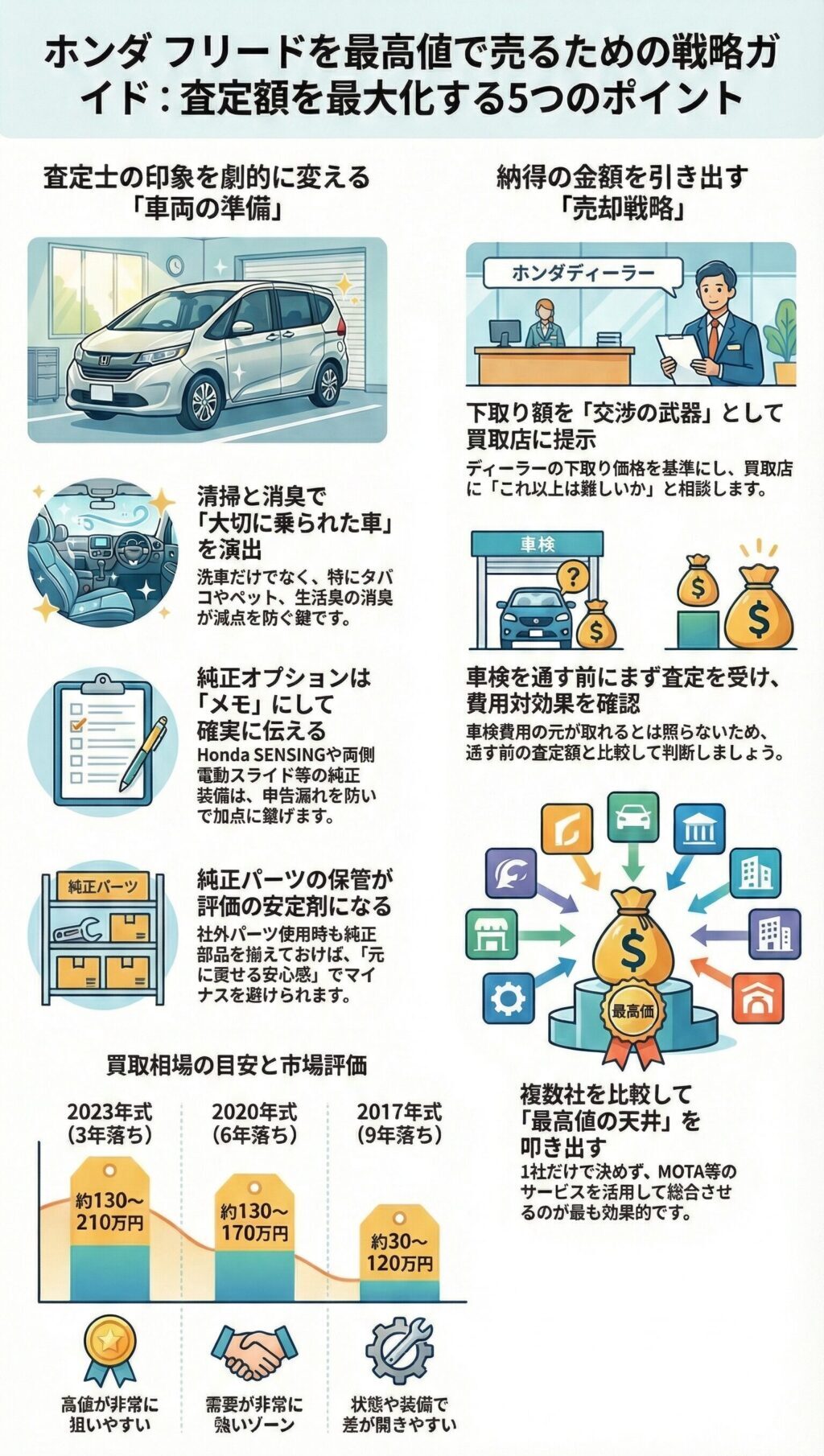 フリードの査定額を上げる方法｜MOTA買取で高く売る完全ガイド