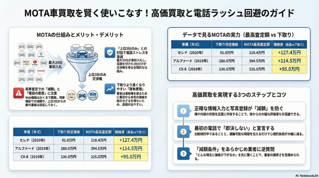 MOTA一括査定の高評判は本当なの？フリード・シエンタ・ルーミー買取目安