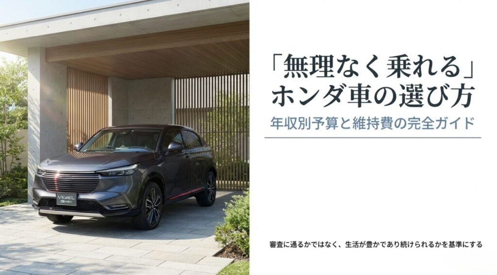 車と年収のバランス|買えるホンダ車は?ローン返済比率と維持費内訳