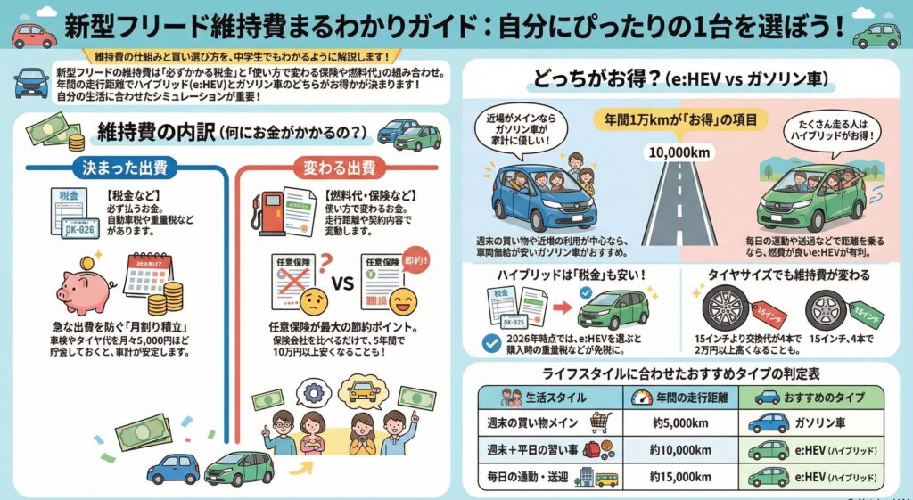 【保存版】新型フリード(GT系)の維持費を完全見える化で徹底解説
