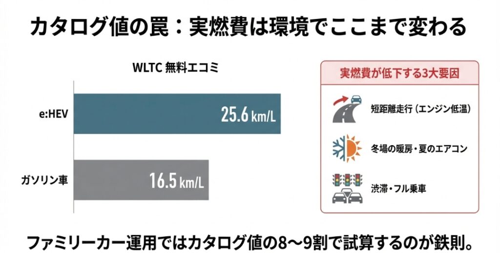 新型フリード 公式の燃費(WLTC)を基準にする