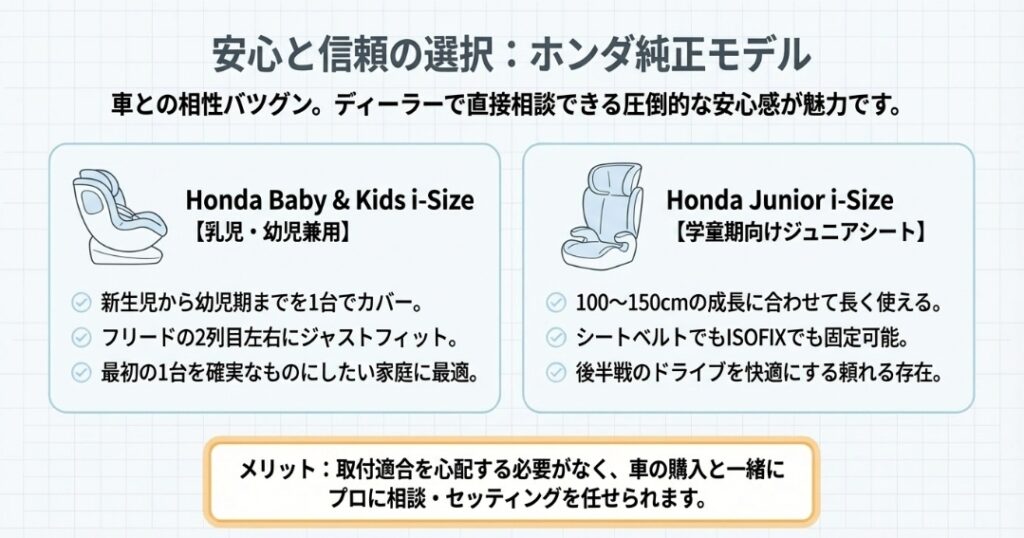 ホンダ純正チャイルドシートのおすすめ　新型フリード　GT系