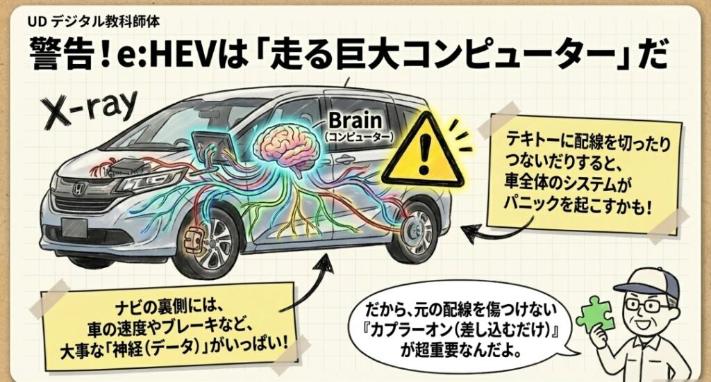 e:HEVの取り付けポイント フリード GT系