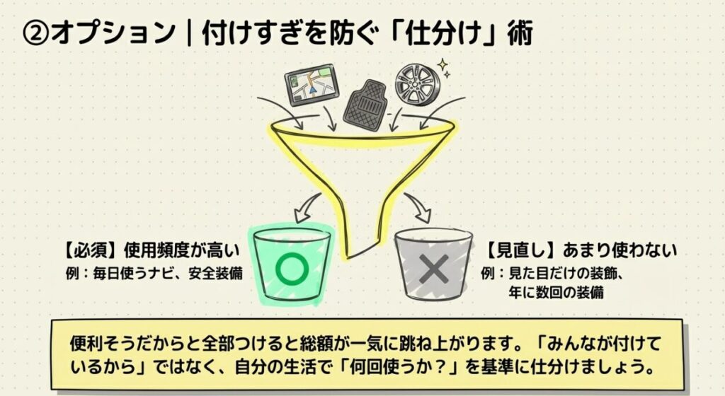 オプション費用で差がつく|付けすぎを防ぐ考え方 フリード GT系