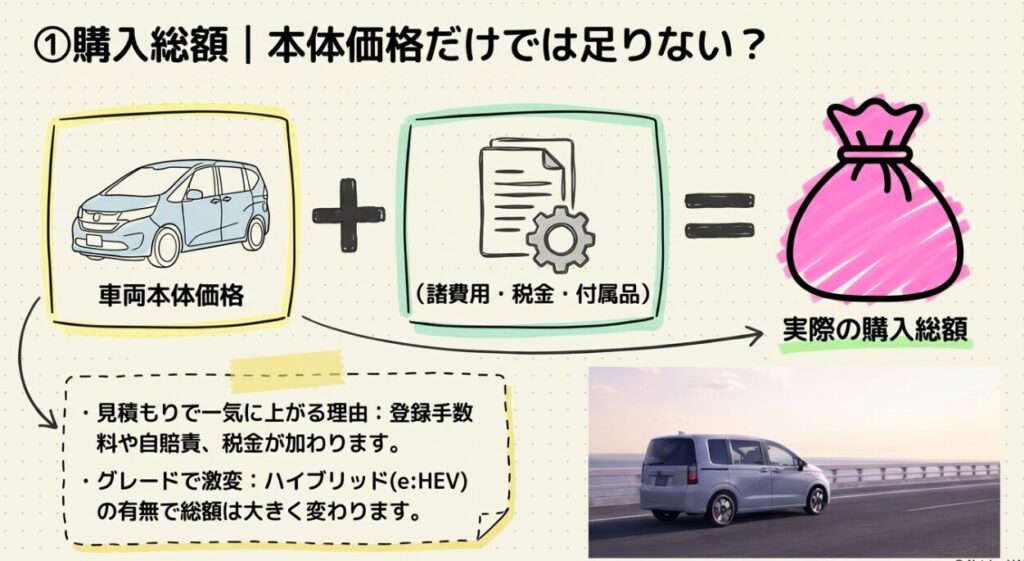 新型フリードの購入費用|本体価格と総額はどのくらい?
