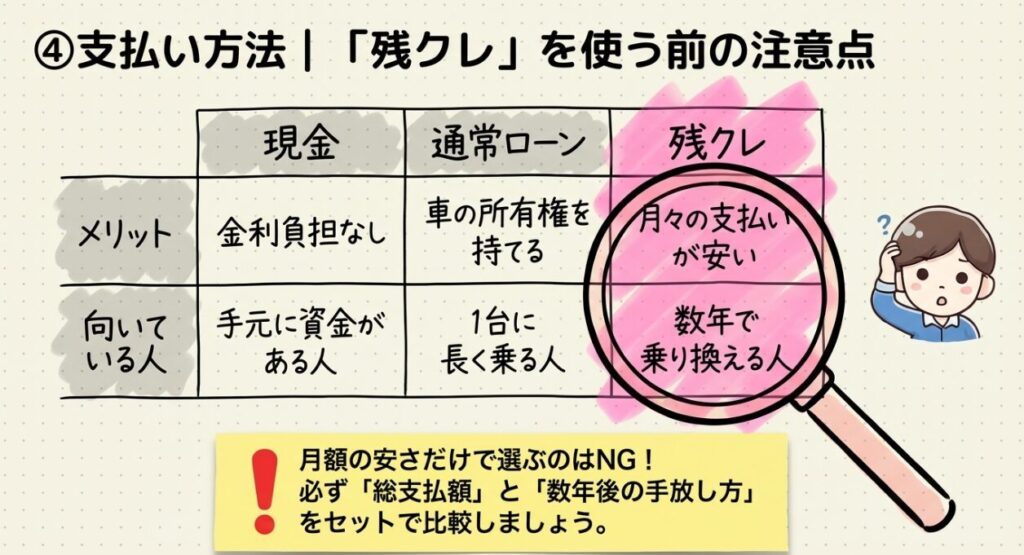 支払い方法はどう選ぶ?残クレを使う前に確認したいポイント フリード GT系