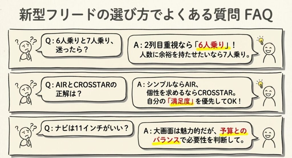 新型フリードの選び方でよくある質問 FAQ