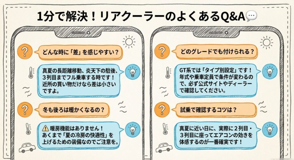 新型フリードのリアクーラーあり・なし比較に関するFAQ