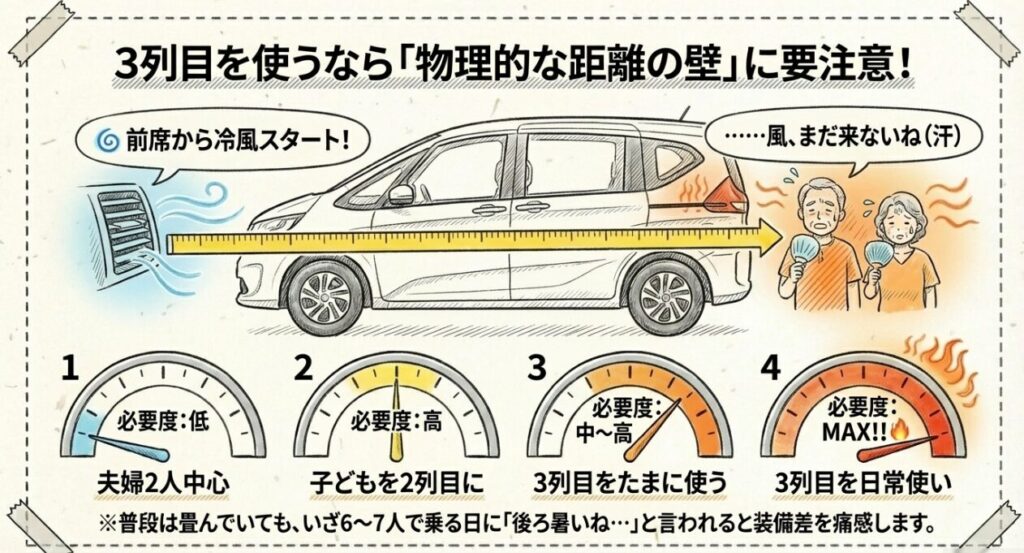 3列目を使うなら新型フリードのリアクーラーあり・なし比較は慎重にしたい