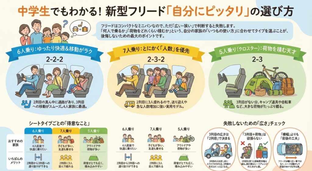 【最新版】フリードは狭い？後悔する人の特徴とGT系を広く使うコツ 新型フリード