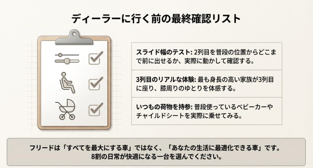 最終判断で外せないポイント　新型フリード