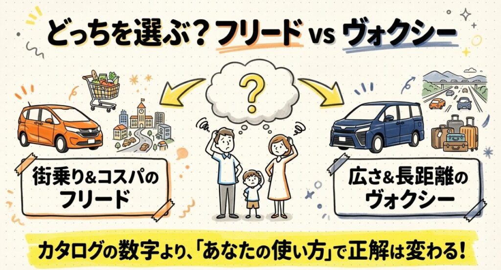 フリードとヴォクシー比較の基本　新型フリードGT系とヴォクシー90系