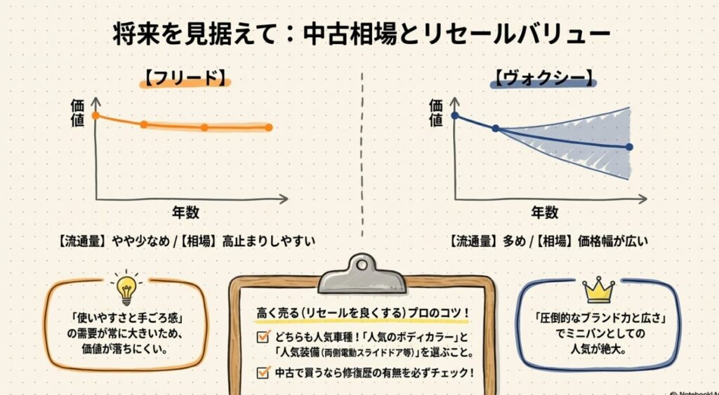 中古相場とリセールを比較　新型フリードGT系とヴォクシー90系