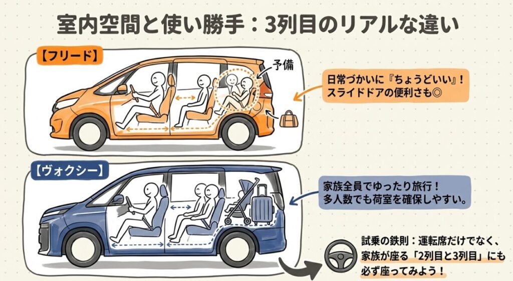 室内空間と使い勝手を比較