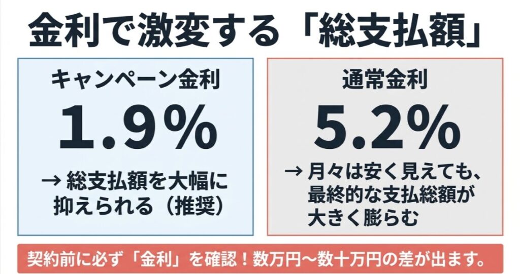 新型フリードの残クレで金利1.9%と5.2%の違いが総支払額に影響することを解説