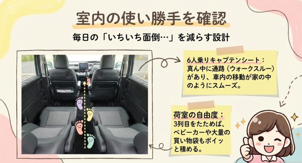 室内の使い勝手を確認　フリード　GT系