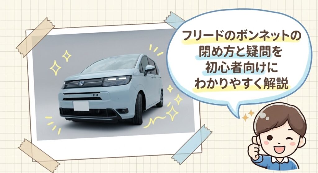 フリードのボンネットの閉め方と疑問を初心者向けにわかりやすく解説