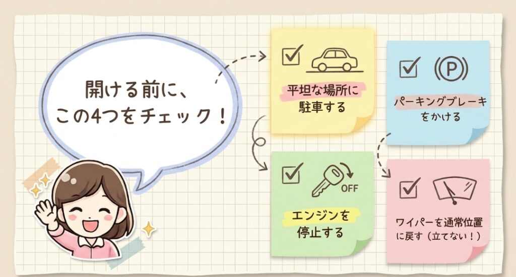 フリードのボンネット閉め方の基本