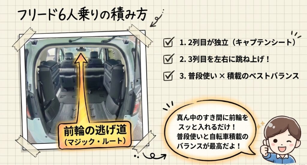 フリード6人乗りの積み方
