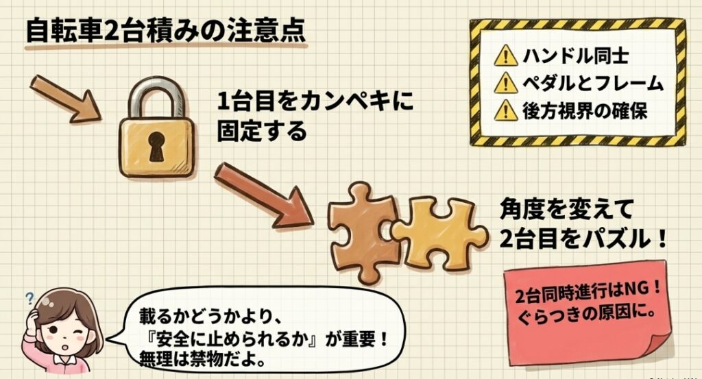 自転車2台積みの注意点　フリード　GT系
