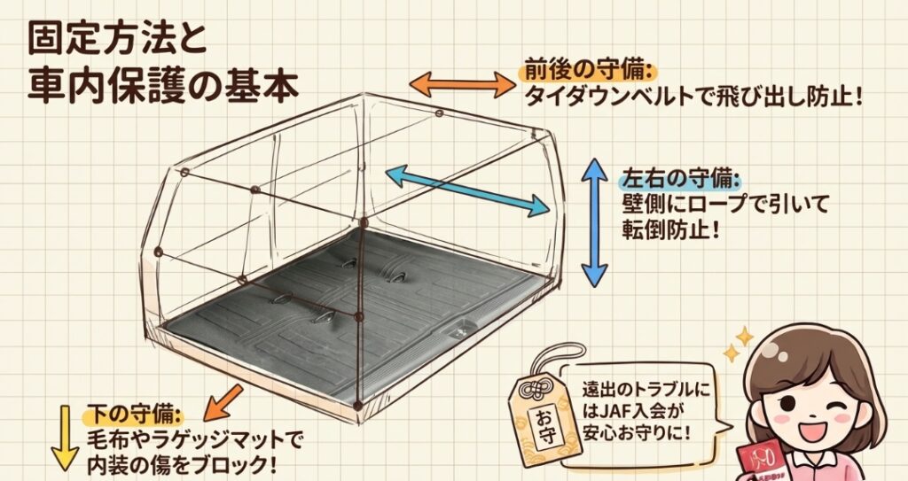固定方法と車内保護の基本　フリードGT系