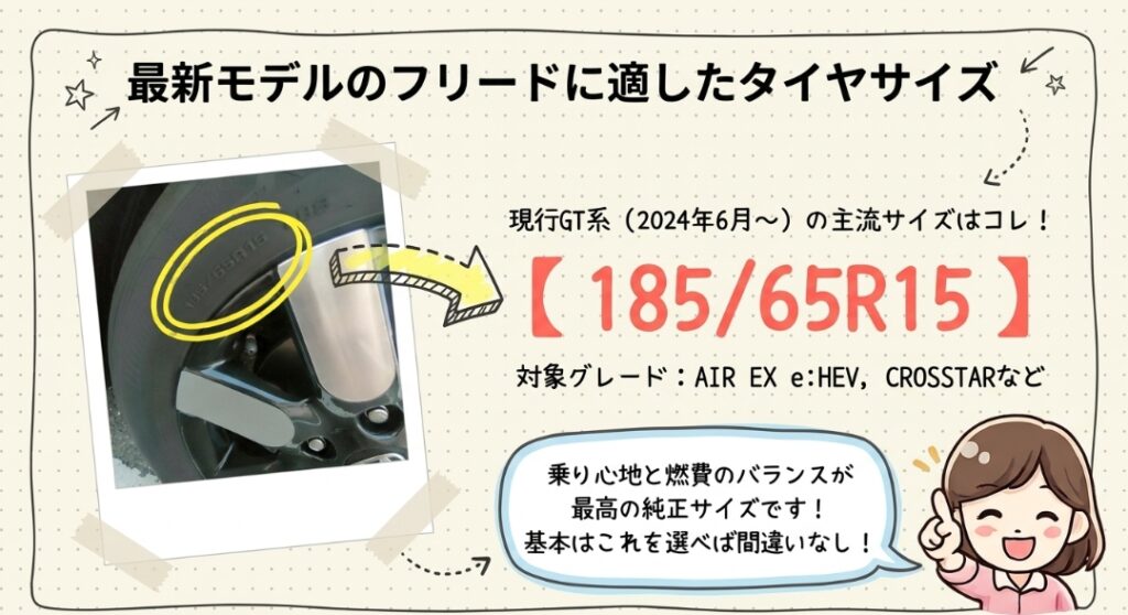 最新モデルのフリードに適したタイヤサイズ