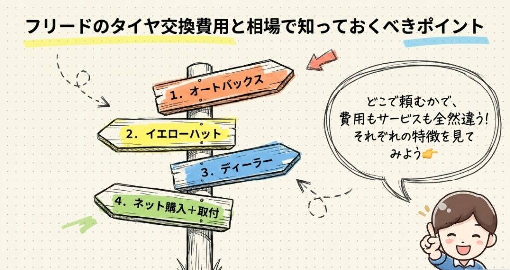 フリードのタイヤ交換費用と相場で知っておくべきポイント