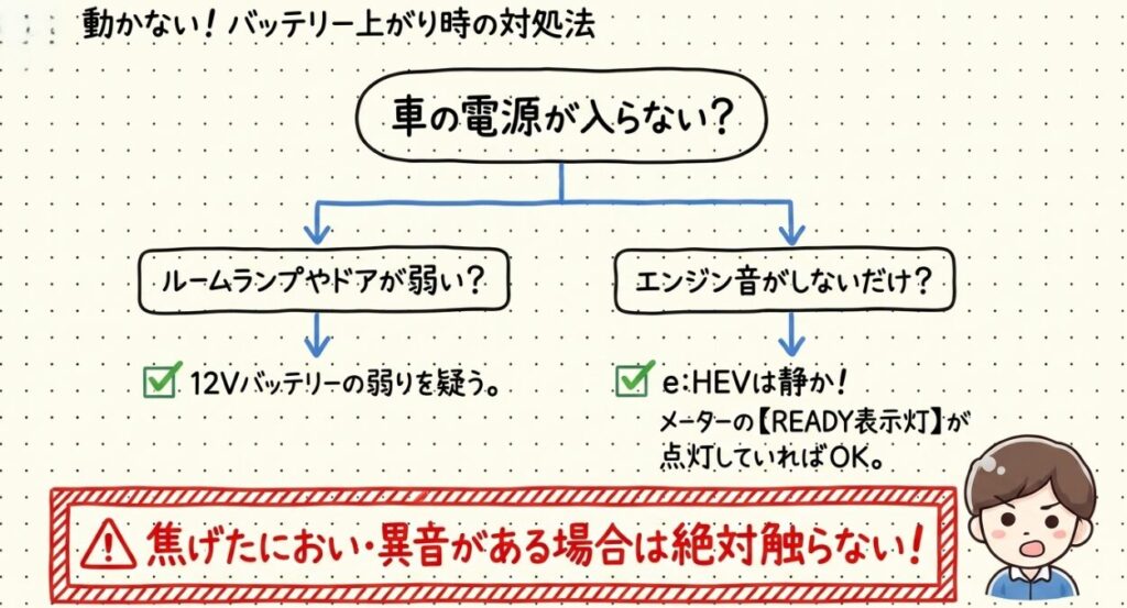 バッテリー上がり時の対処　ステップワゴンRP8系