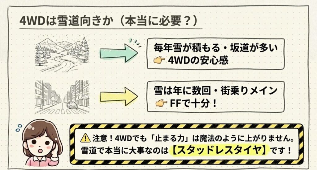 4WDは雪道向きか　フリードGT系