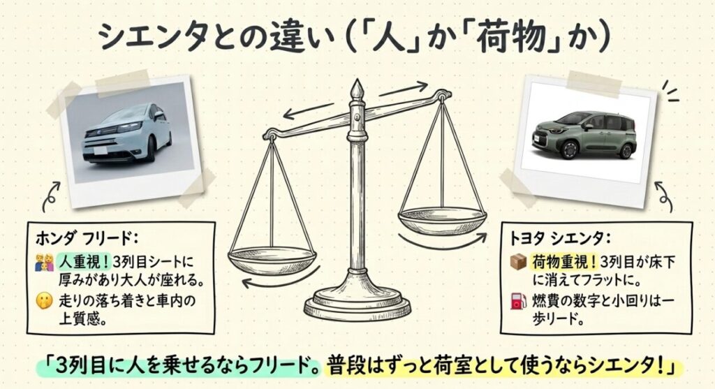 シエンタとの違い　フリードGT系