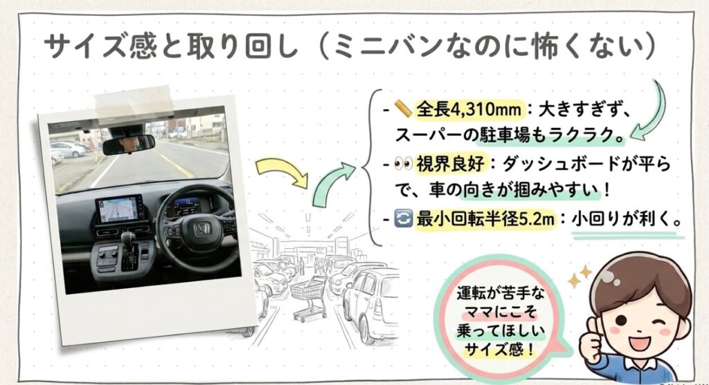 サイズ感と取り回し　フリードGT系