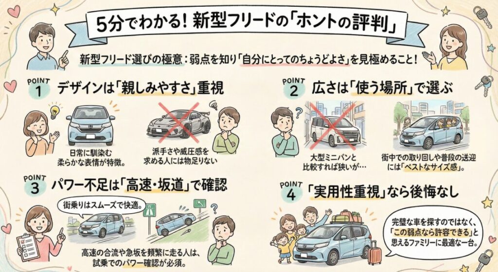新型フリードの評判完全ガイド｜弱点・欠点・乗り心地・燃費・走りまでわかりやすく解説
