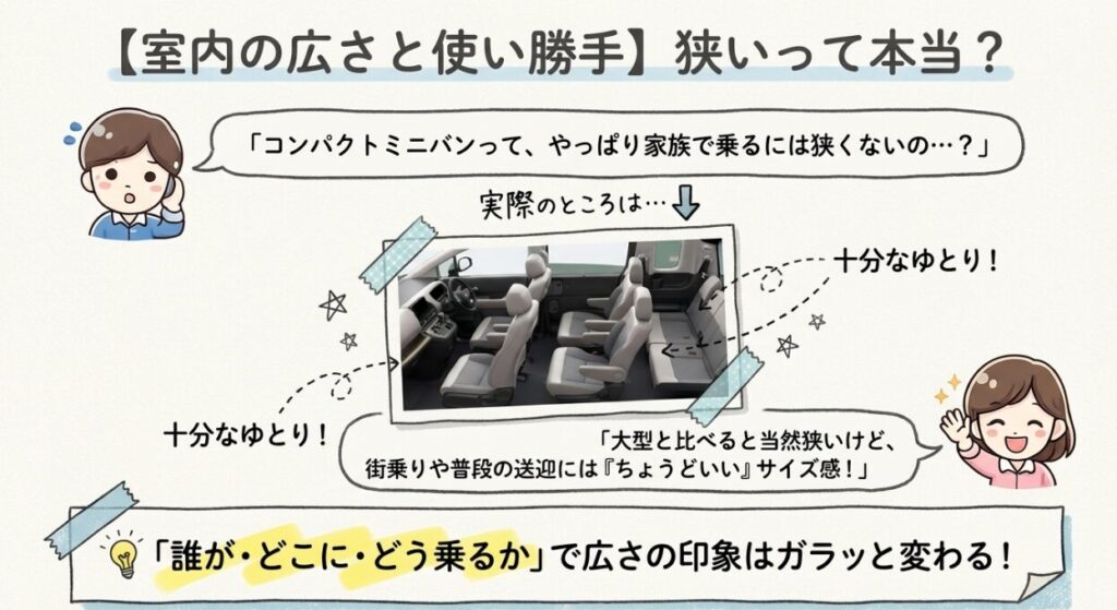 室内の広さと使い勝手　フリード　GT系