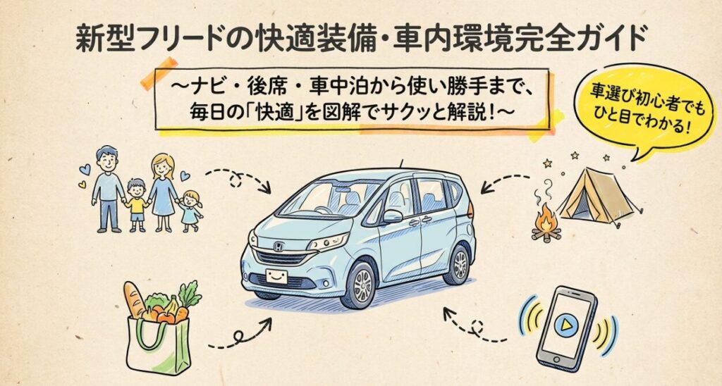 新型フリードの快適装備・車内環境完全ガイド｜ナビ・後席快適性・車中泊・使い勝手まで解説