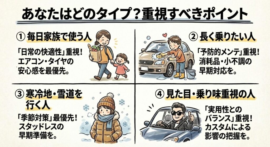 タイプ別｜新型フリードのメンテナンスの考え方