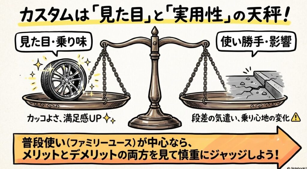 ローダウンなど調整・カスタム時に気をつけたいこと