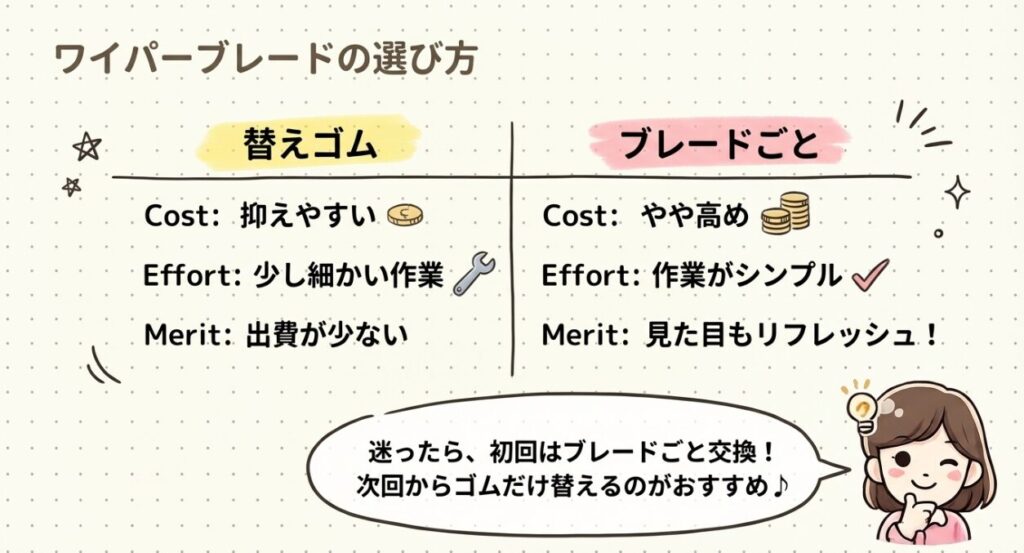 ワイパーブレードの選び方　フリードGT系