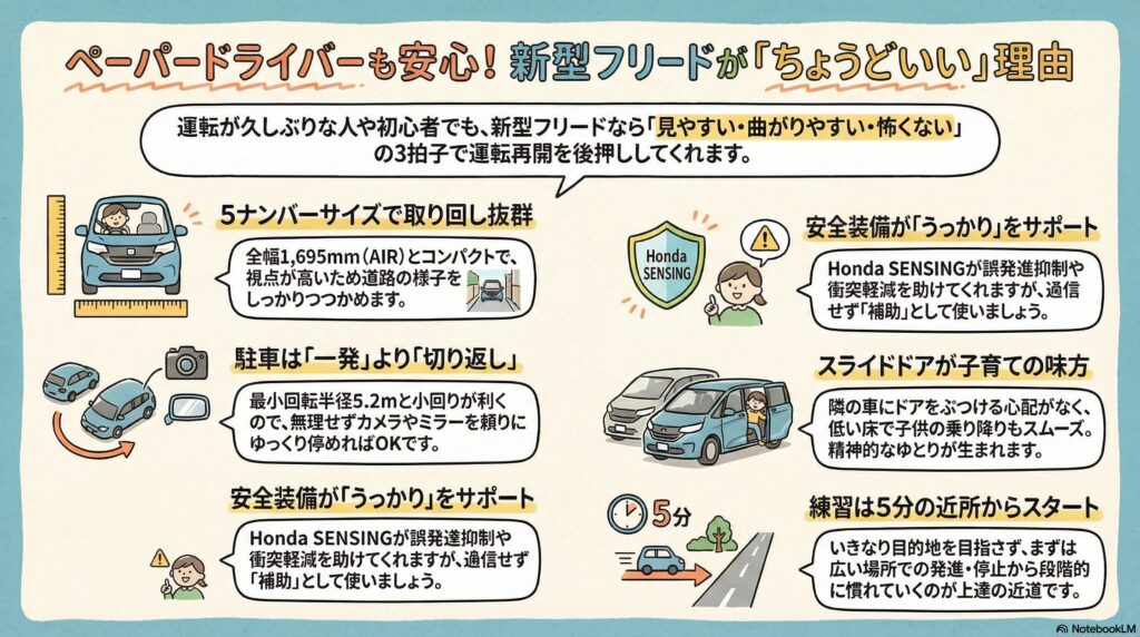 フリードのペーパードライバーが知りたい運転のコツと注意点と安全性２