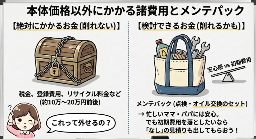本体価格以外にかかる諸費用とメンテパック　フリードGT系